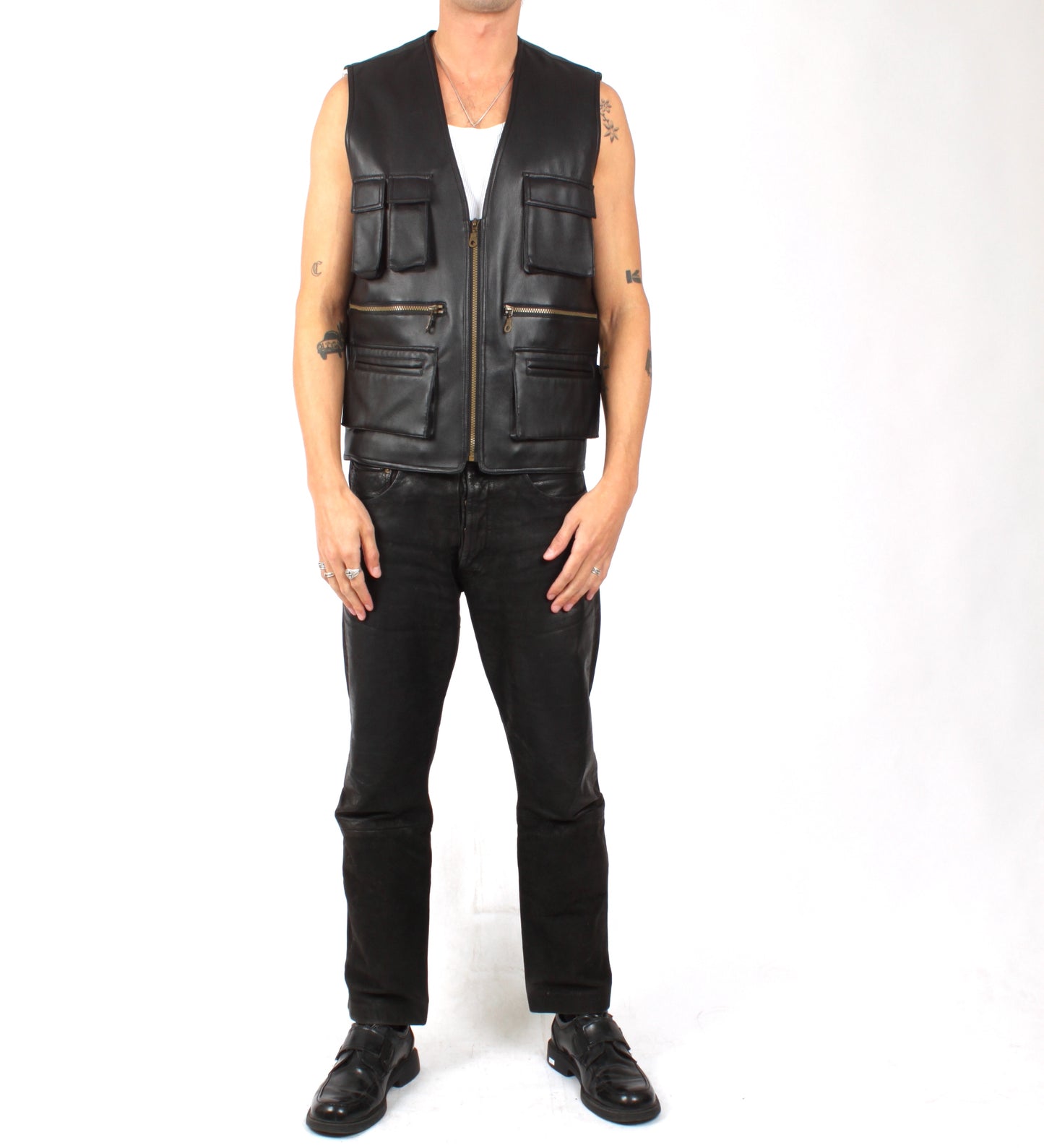 90s fake leather vest