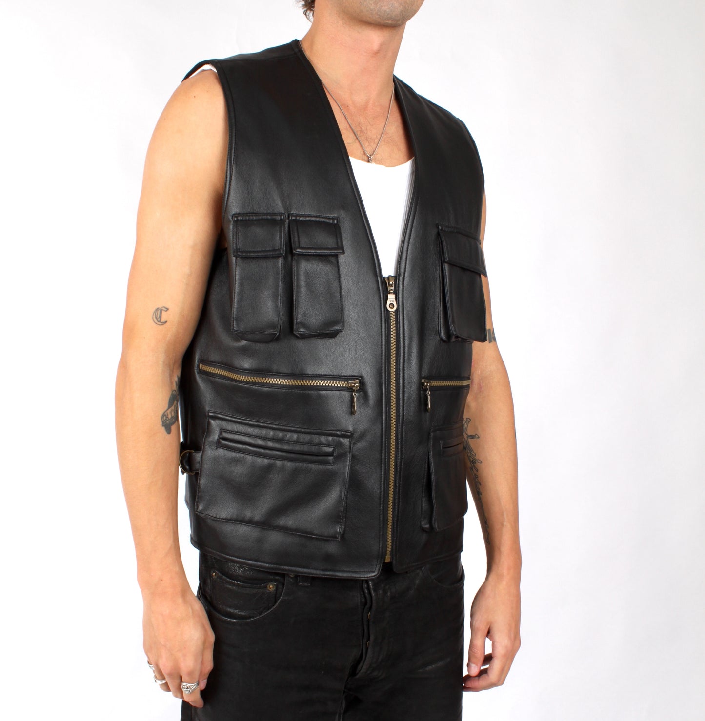 90s fake leather vest