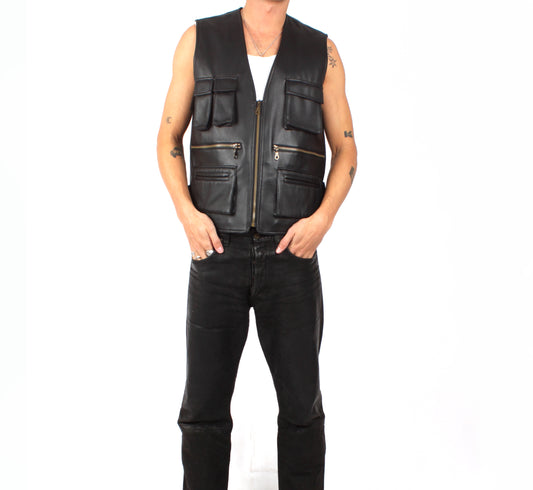 90s fake leather vest